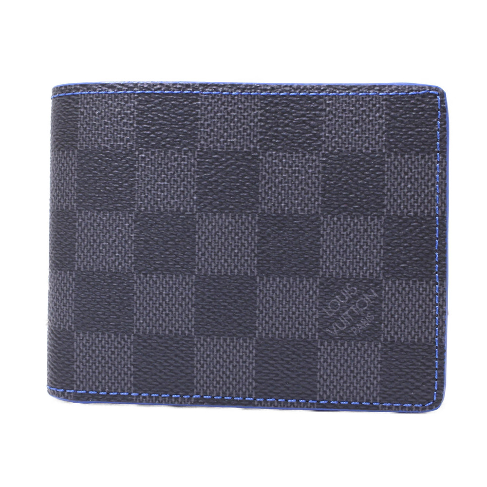 UnWith Louis VUITTON Portefeuille Slender Damier Graphite Black Blue Bi fold